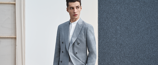HUGO - Giacca extra slim fit in misto lana elasticizzato - Blu